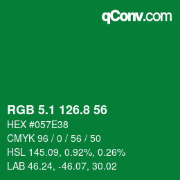 カラーコード: RGB 5.1 126.8 56 | qconv.com