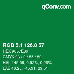 カラーコード: RGB 5.1 126.8 57 | qconv.com