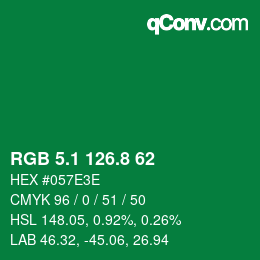 カラーコード: RGB 5.1 126.8 62 | qconv.com