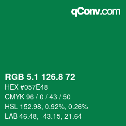 カラーコード: RGB 5.1 126.8 72 | qconv.com