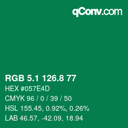 カラーコード: RGB 5.1 126.8 77 | qconv.com
