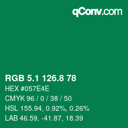 カラーコード: RGB 5.1 126.8 78 | qconv.com