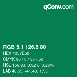 カラーコード: RGB 5.1 126.8 80 | qconv.com