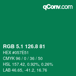 カラーコード: RGB 5.1 126.8 81 | qconv.com