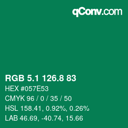 カラーコード: RGB 5.1 126.8 83 | qconv.com