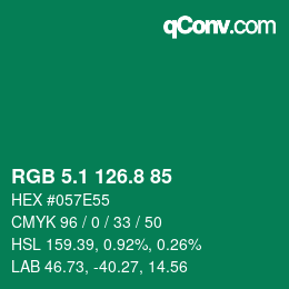 カラーコード: RGB 5.1 126.8 85 | qconv.com
