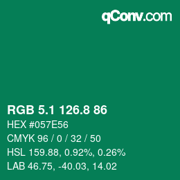 カラーコード: RGB 5.1 126.8 86 | qconv.com