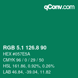 カラーコード: RGB 5.1 126.8 90 | qconv.com