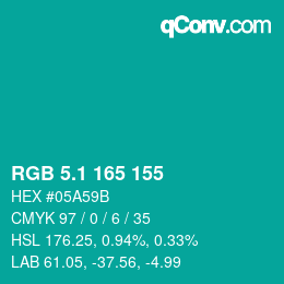 カラーコード: RGB 5.1 165 155 | qconv.com