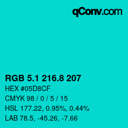 カラーコード: RGB 5.1 216.8 207 | qconv.com