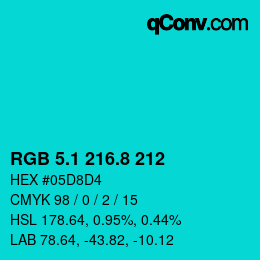 カラーコード: RGB 5.1 216.8 212 | qconv.com
