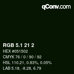 カラーコード: RGB 5.1 21 2 | qconv.com