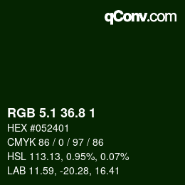カラーコード: RGB 5.1 36.8 1 | qconv.com