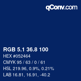 カラーコード: RGB 5.1 36.8 100 | qconv.com