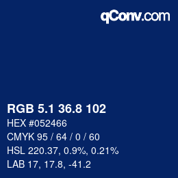 Color code: RGB 5.1 36.8 102 | qconv.com