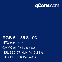 カラーコード: RGB 5.1 36.8 103 | qconv.com