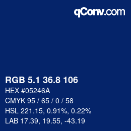 カラーコード: RGB 5.1 36.8 106 | qconv.com
