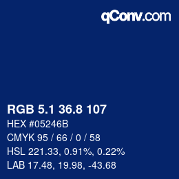 Color code: RGB 5.1 36.8 107 | qconv.com