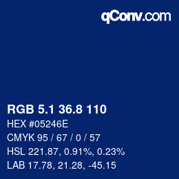 カラーコード: RGB 5.1 36.8 110 | qconv.com