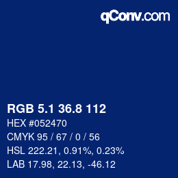 Color code: RGB 5.1 36.8 112 | qconv.com