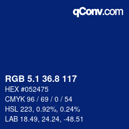 Color code: RGB 5.1 36.8 117 | qconv.com