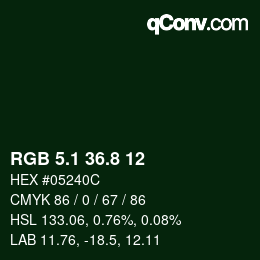 Color code: RGB 5.1 36.8 12 | qconv.com