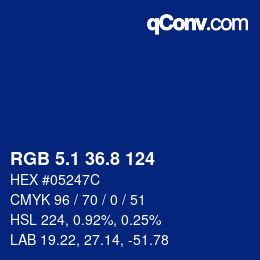 Color code: RGB 5.1 36.8 124 | qconv.com