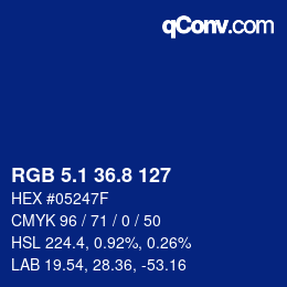 Color code: RGB 5.1 36.8 127 | qconv.com