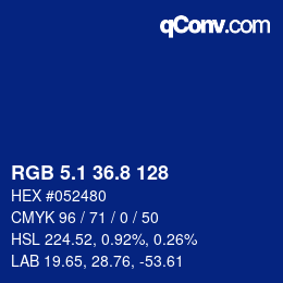 Color code: RGB 5.1 36.8 128 | qconv.com