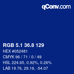 カラーコード: RGB 5.1 36.8 129 | qconv.com