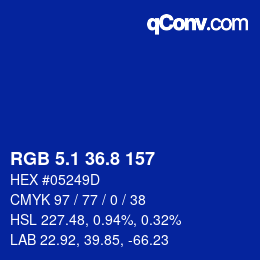 カラーコード: RGB 5.1 36.8 157 | qconv.com