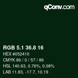 カラーコード: RGB 5.1 36.8 16 | qconv.com