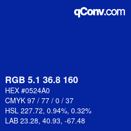 カラーコード: RGB 5.1 36.8 160 | qconv.com