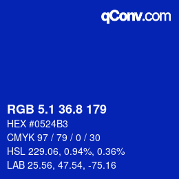 カラーコード: RGB 5.1 36.8 179 | qconv.com