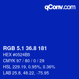 カラーコード: RGB 5.1 36.8 181 | qconv.com