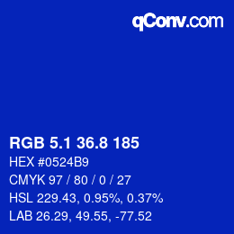 カラーコード: RGB 5.1 36.8 185 | qconv.com