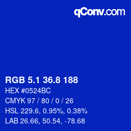 カラーコード: RGB 5.1 36.8 188 | qconv.com