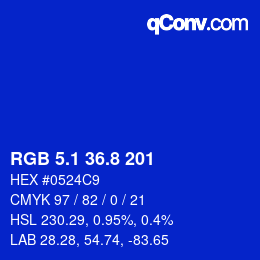 カラーコード: RGB 5.1 36.8 201 | qconv.com
