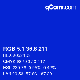 カラーコード: RGB 5.1 36.8 211 | qconv.com