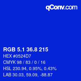 カラーコード: RGB 5.1 36.8 215 | qconv.com