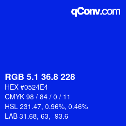 カラーコード: RGB 5.1 36.8 228 | qconv.com