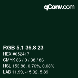 カラーコード: RGB 5.1 36.8 23 | qconv.com