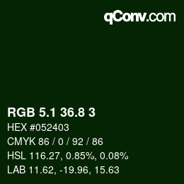カラーコード: RGB 5.1 36.8 3 | qconv.com
