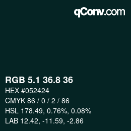 Farbcode: RGB 5.1 36.8 36 | qconv.com