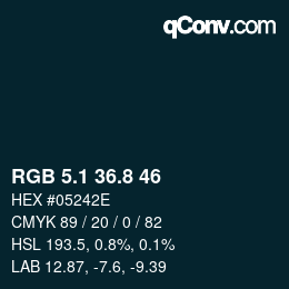 Color code: RGB 5.1 36.8 46 | qconv.com