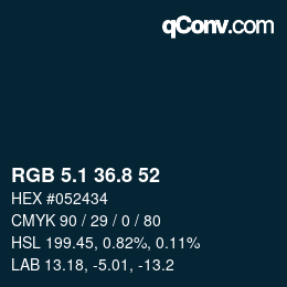 Color code: RGB 5.1 36.8 52 | qconv.com
