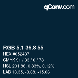 Color code: RGB 5.1 36.8 55 | qconv.com