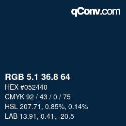 カラーコード: RGB 5.1 36.8 64 | qconv.com
