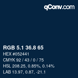 Color code: RGB 5.1 36.8 65 | qconv.com