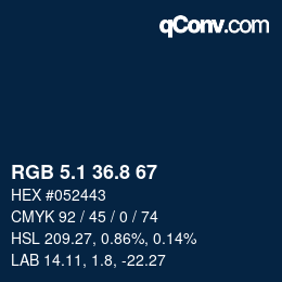 Color code: RGB 5.1 36.8 67 | qconv.com